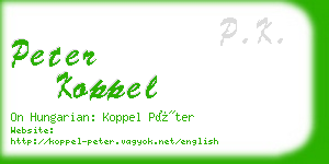 peter koppel business card